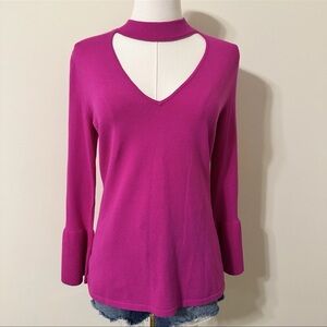 INC International Concepts Magenta Cutout Blouse